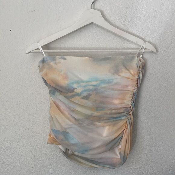 Zara Pastel Color Cloud Tulle Corset Top - Picture 7 of 9